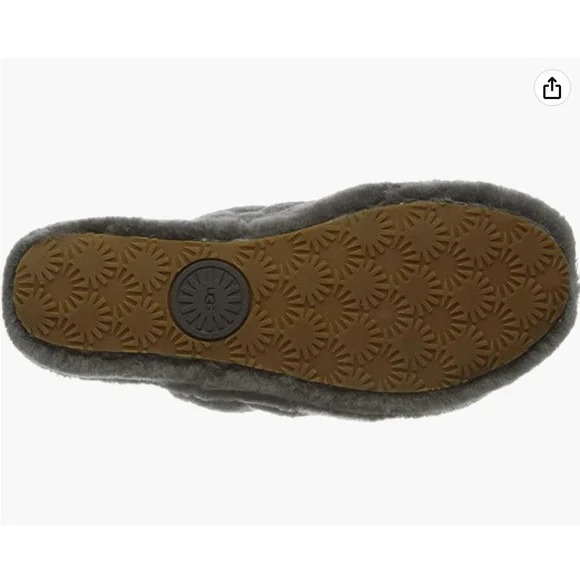 NIB UGG Women's Fluff Yeah Slide Slipper Charcoal Gray - Picture 4 of 5